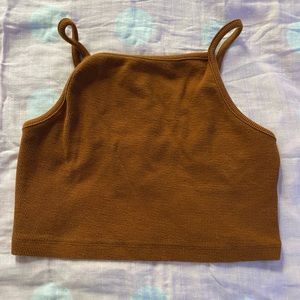 Brown crop top tank top - size MEDIUM/FOREVER21